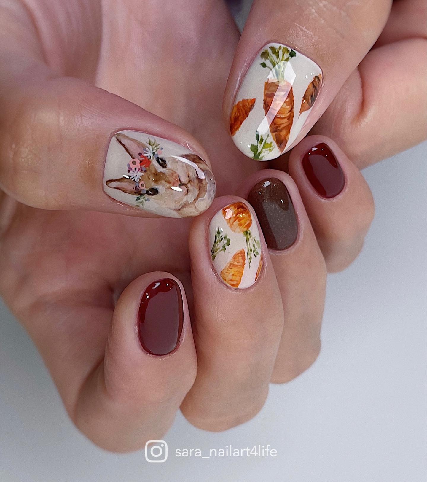 mẫu nail Tết hình thỏ